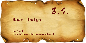 Baar Ibolya névjegykártya